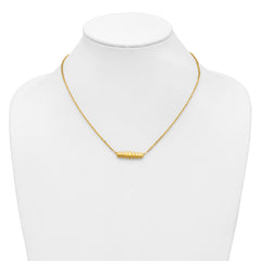 14K Polished Grooved Bar w/1in ext. Necklace
