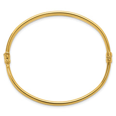 14K Polished and Textured Hinged Bangle