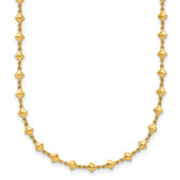 14K Polished Geometric Fancy with 2 in ext. Necklace