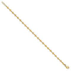 14K Polished Geometric Fancy with .5 in ext. Bracelet