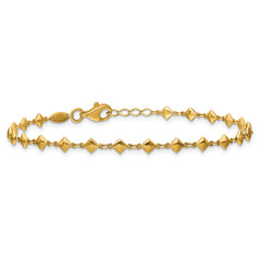 14K Polished Geometric Fancy with .5 in ext. Bracelet