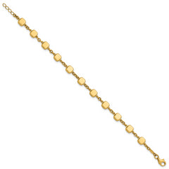 14K Polished Geometric Square with .5 in ext. Bracelet