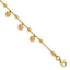 14K Polished Dangle Beaded with .5in ext. Bracelet