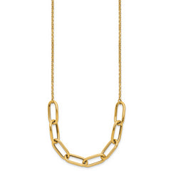 14K Polished Fancy Link with 1in ext. Necklace
