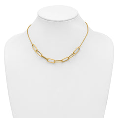 14K Polished Fancy Link with 1in ext. Necklace