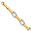 14K Yellow Gold Brushed & Polished Link Bracelet, 7.5 in