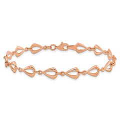14K Rose Gold Polished Fancy Link Bracelet