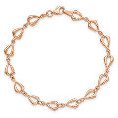 14K Rose Gold Polished Fancy Link Bracelet