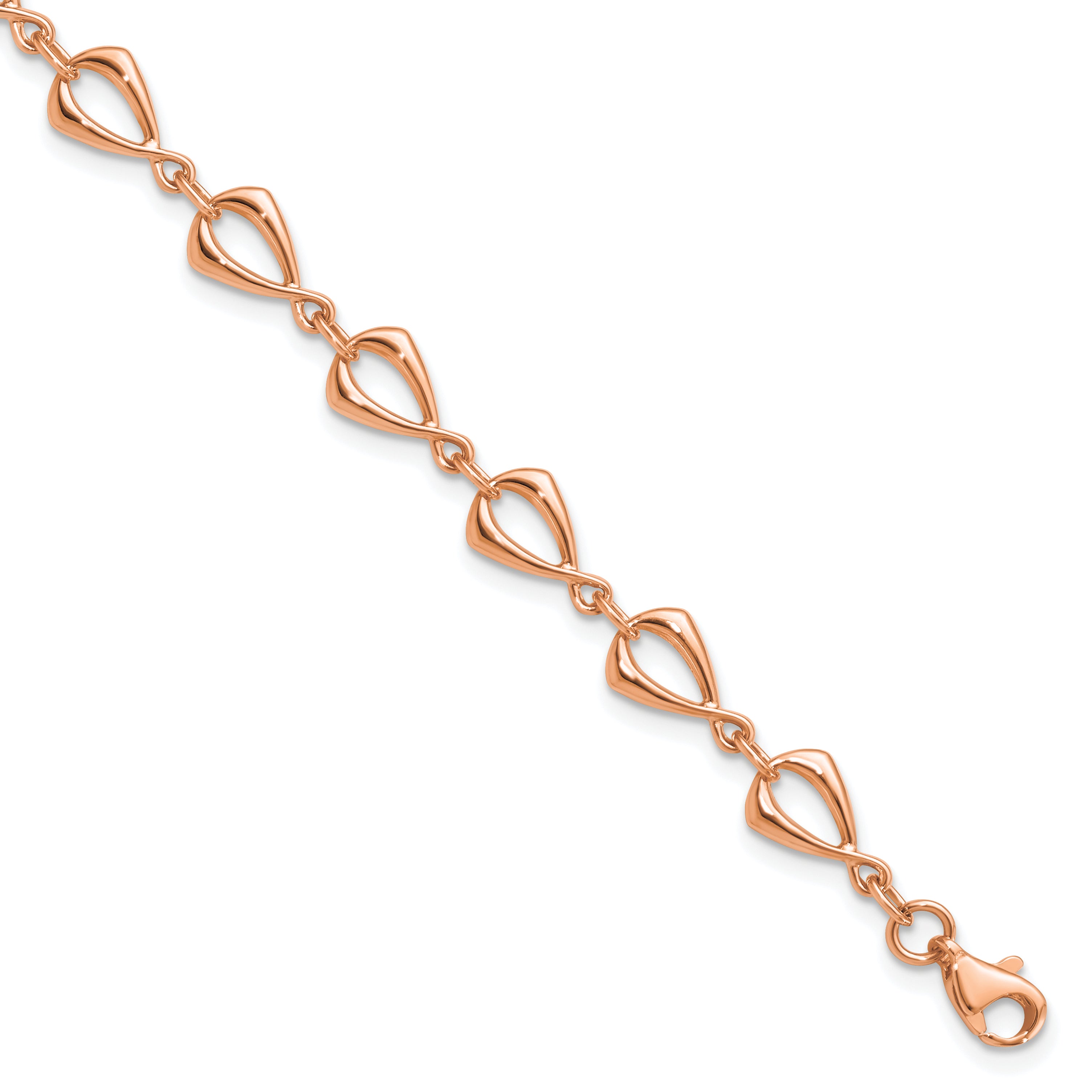 14K Rose Gold Polished Fancy Link Bracelet