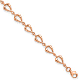 14K Rose Gold Polished Fancy Link Bracelet
