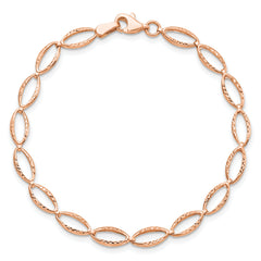 14K Rose Gold Polished and D/C Bracelet