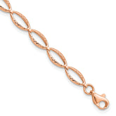 14K Rose Gold Polished and D/C Bracelet