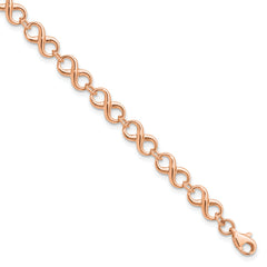 14K Rose Gold Polished Infinity Bracelet