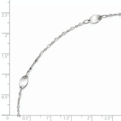 14K White Gold Ovals 3-Station 10 inch Plus 1 inch Extender - Total 11 inch Anklet