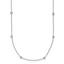 14K White Gold Polished and D/C Beaded 17in w/2in ext. Necklace