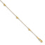 14K Diamond-cut Heart 5-Station 9 inch Plus 1 inch Extender - Total 10 inch Anklet