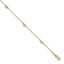 Heart Station Anklet in 14K Yellow Gold, Diamond-Cut, 9 Inch - Sophia Jewelers