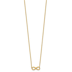 14K Polished Infinity with 2in ext. Necklace