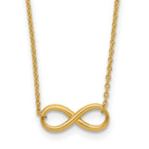 14K Polished Infinity with 2in ext. Necklace