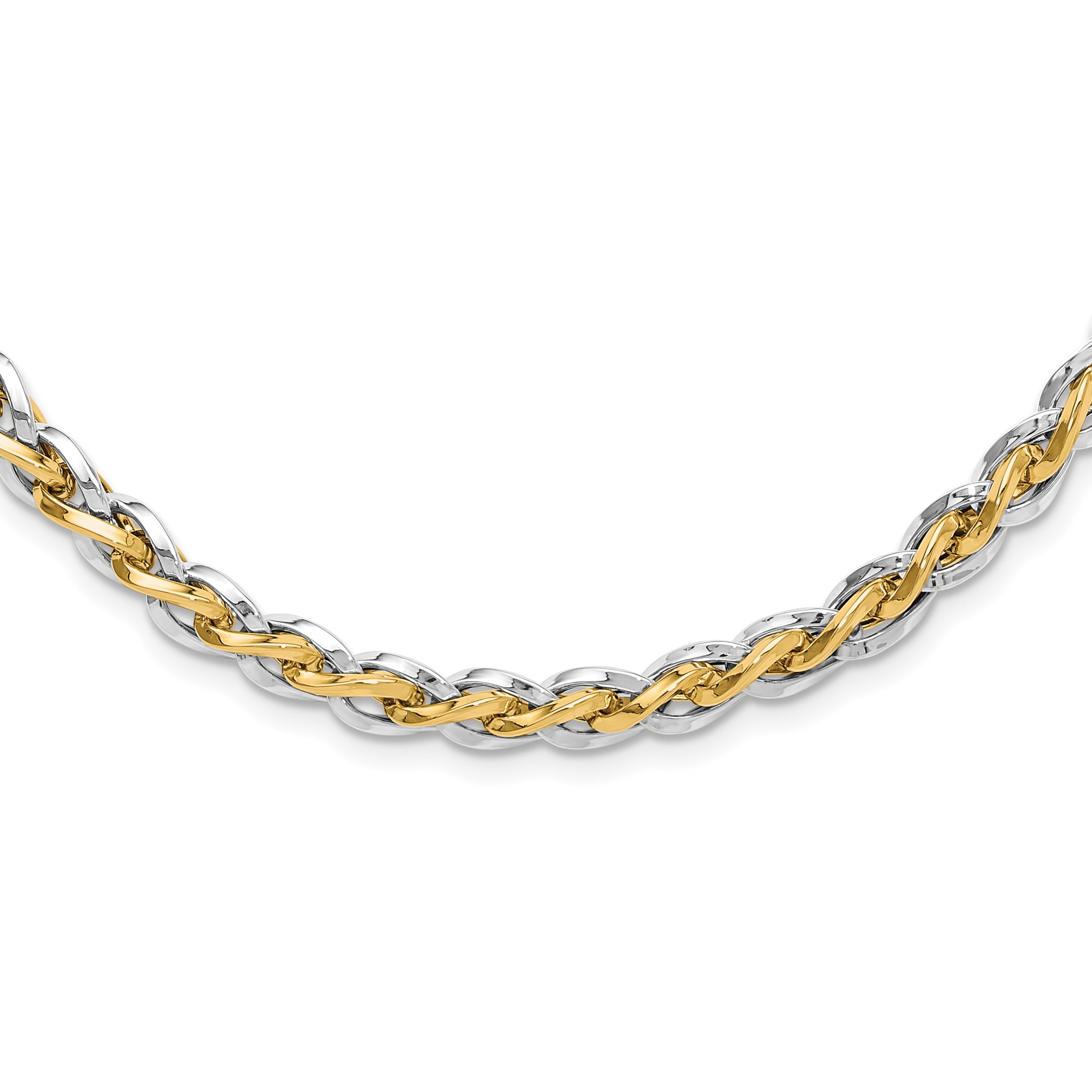 14K Two-tone Polished Fancy Link Necklace