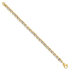 14K Two-tone Polished Fancy Link Bracelet