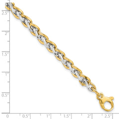 14K Two-tone Polished Fancy Link Bracelet