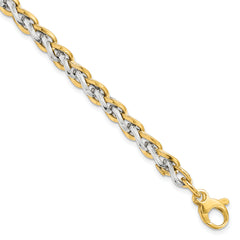 14K Two-tone Polished Fancy Link Bracelet