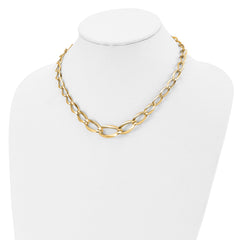 14K Polished Fancy Link Necklace