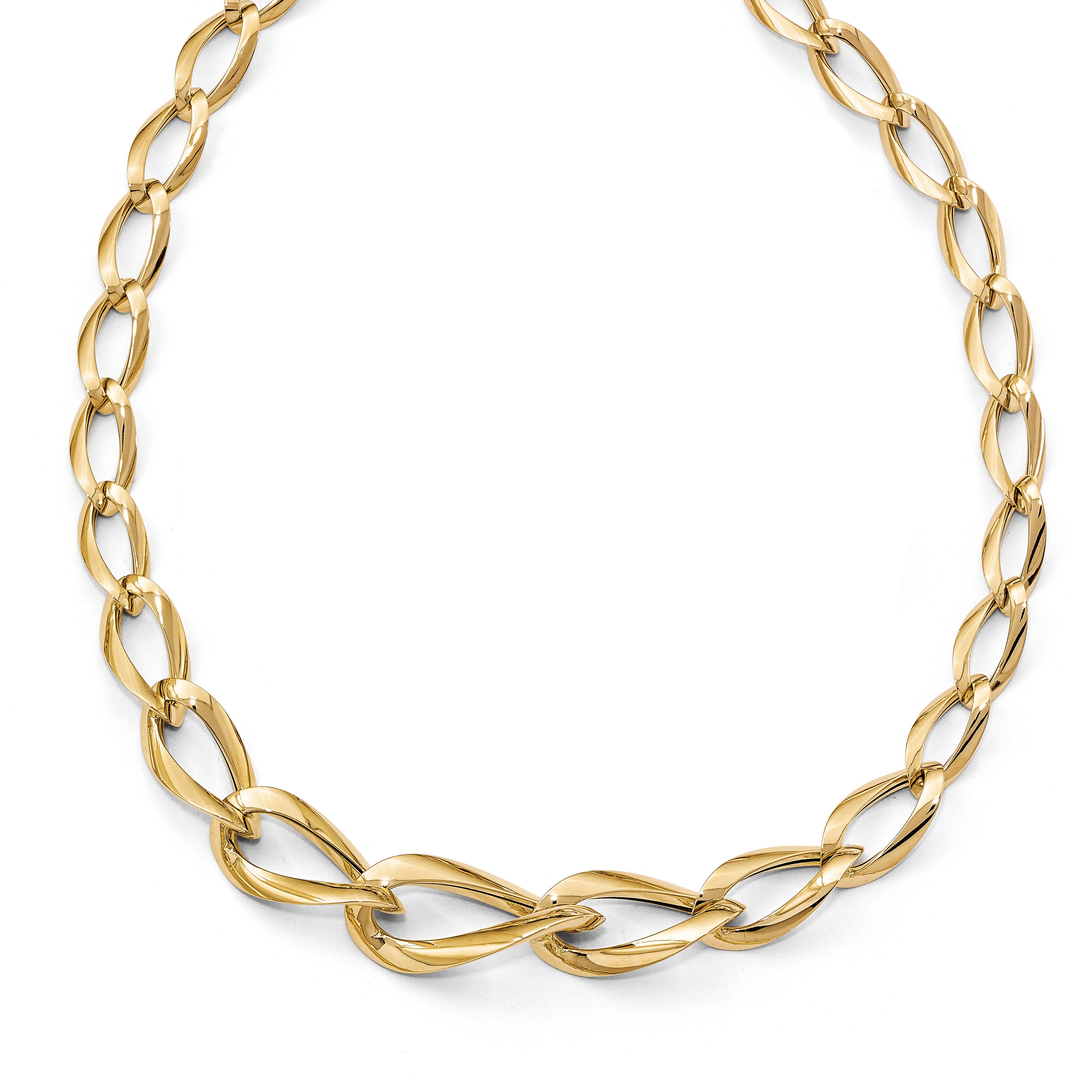 14K Polished Fancy Link Necklace