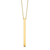 14K Polished Bar 2in ext. Necklace