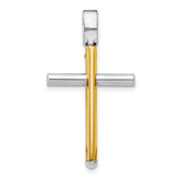 14K Two-tone Polished Cross Pendant
