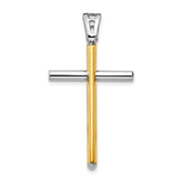 14K Two-tone Polished Cross Pendant