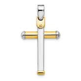 14K Two-tone Polished Cross Pendant