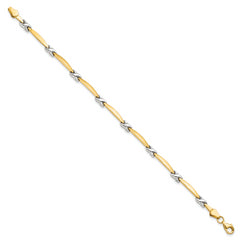 14K w/Rhodium D/C Fancy Bracelet