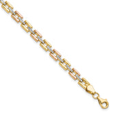 14K w/White and Rose Rhodium D/C Fancy Bracelet