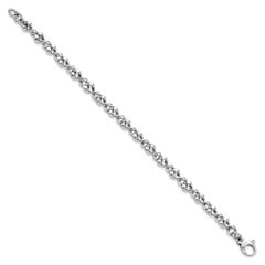 14K White Gold Polished Fancy Twisted Link Bracelet