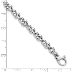 14K White Gold Polished Fancy Twisted Link Bracelet