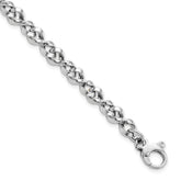 14K White Gold Polished Fancy Twisted Link Bracelet