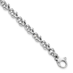 14K White Gold Polished Fancy Twisted Link Bracelet