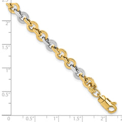 14K Two-tone Polished Link Bracelet