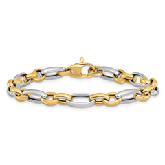 14K Two-tone Polished Fancy Link Bracelet