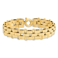 14K Polished Basket Weave Fancy Bracelet