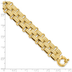 14K Polished Basket Weave Fancy Bracelet