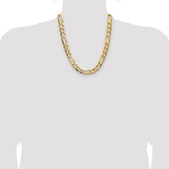 14k 10.0mm Concave Open Figaro Chain