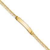 14k Polished Solid Chain/Solid Plate Anchor Link 24.5x4.5mm Plate 8 inch ID Bracelet
