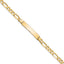 14k Polished Solid Chain/Solid Plate Flat Figaro Link 27.5x5.5mm Plate 8 inch ID Bracelet