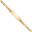 14k Polished Solid Chain/Solid Plate Flat Figaro Link Soft Diamond Shape 28x9.5mm Plate 7 inch ID Bracelet - Sophia Jewelers
