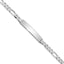 14k White Gold Polished Solid Chain/Solid Plate Figaro Link 33.5x7mm Plate 7 inch ID Bracelet - Sophia Jewelers