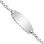 14K White Gold Solid Curb ID Bracelet 1.8mm