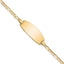 14k Polished Solid Chain/Solid Plate Figaro Link Oval 24x10.5mm Plate 8 inch ID Bracelet